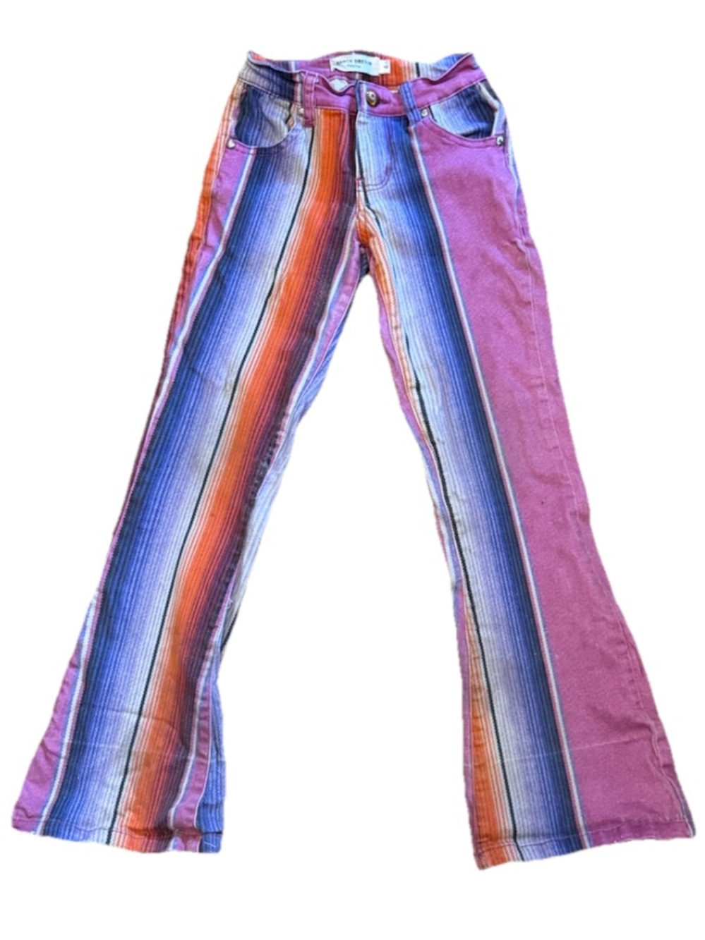 Ranch Dress'n Super Flare Jeans Sunset Serape Western Pants Girls size 4